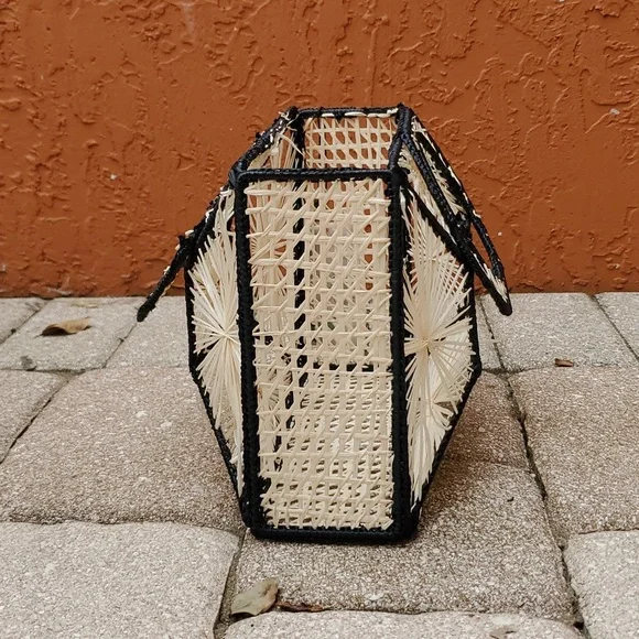 Mango bicolor raffia bag limited edition 2019 - Picture 3 of 10